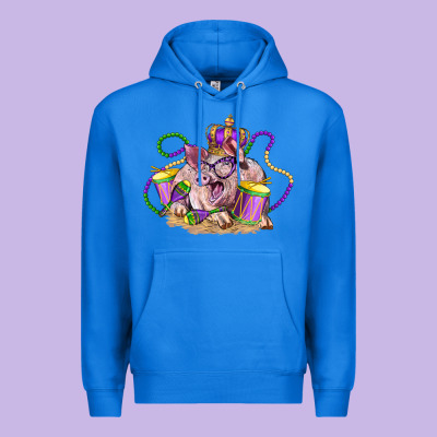 Mardi Gras Pig Premium Hoodie Designed By Lillyallendesigns