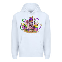 White Mardi Gras pig Premium Hoodie - LillyAllenDesigns