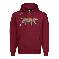 Burgundy leopard Zipper Hoodie - LillyAllenDesigns