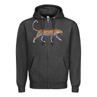 Charcoal Heather leopard Zipper Hoodie - LillyAllenDesigns