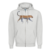 Dove Grey leopard Zipper Hoodie - LillyAllenDesigns