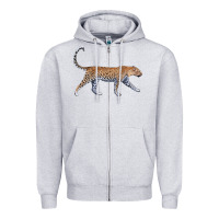 Heather Grey leopard Zipper Hoodie - LillyAllenDesigns