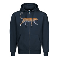 Navy leopard Zipper Hoodie - LillyAllenDesigns