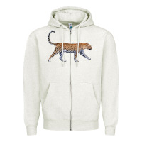 Oatmeal Heather leopard Zipper Hoodie - LillyAllenDesigns