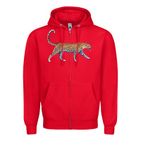 Red leopard Zipper Hoodie - LillyAllenDesigns