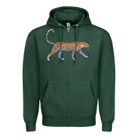 Sports Green leopard Zipper Hoodie - LillyAllenDesigns