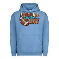 Pigment Pebble Blue Football kinda day Urban Hoodie - NancyCooperArtShop