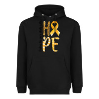 Black Finding the cure starts with hope Childhood Cancer Heavyweight Hoodie - NancyCooperArtShop