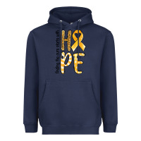 Navy Finding the cure starts with hope Childhood Cancer Heavyweight Hoodie - NancyCooperArtShop