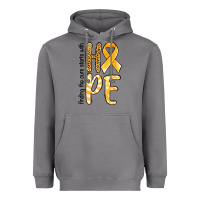 Storm Finding the cure starts with hope Childhood Cancer Heavyweight Hoodie - NancyCooperArtShop