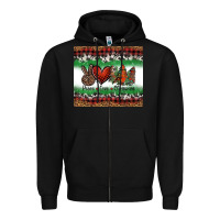 Black Peace Love Christmas Trees Zipper Hoodie - Jasminsmagicworld