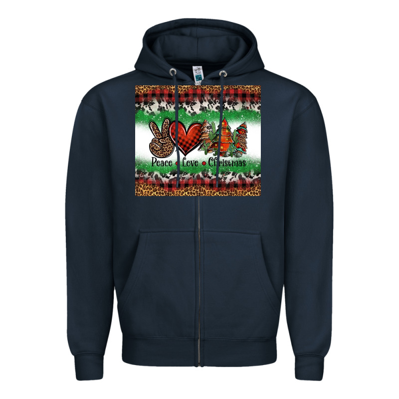 Peace Love Christmas Trees Zipper Hoodie by Jasminsmagicworld | Teevron