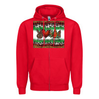 Red Peace Love Christmas Trees Zipper Hoodie - Jasminsmagicworld