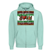 Seafoam Peace Love Christmas Trees Zipper Hoodie - Jasminsmagicworld
