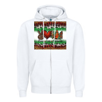 White Peace Love Christmas Trees Zipper Hoodie - Jasminsmagicworld