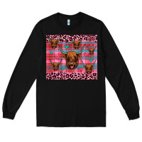 Black highland cow valentines Long Sleeve Tee - JahusDesignShop