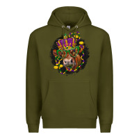 Army Green Mardi Gras red Angus Premium Hoodie - LillyAllenDesigns