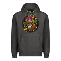Charcoal Heather Mardi Gras red Angus Premium Hoodie - LillyAllenDesigns