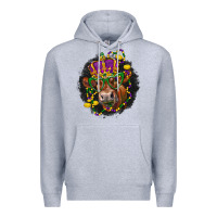 Heather Grey Mardi Gras red Angus Premium Hoodie - LillyAllenDesigns