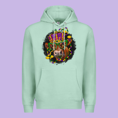 Mardi Gras Red Angus Premium Hoodie Designed By Lillyallendesigns