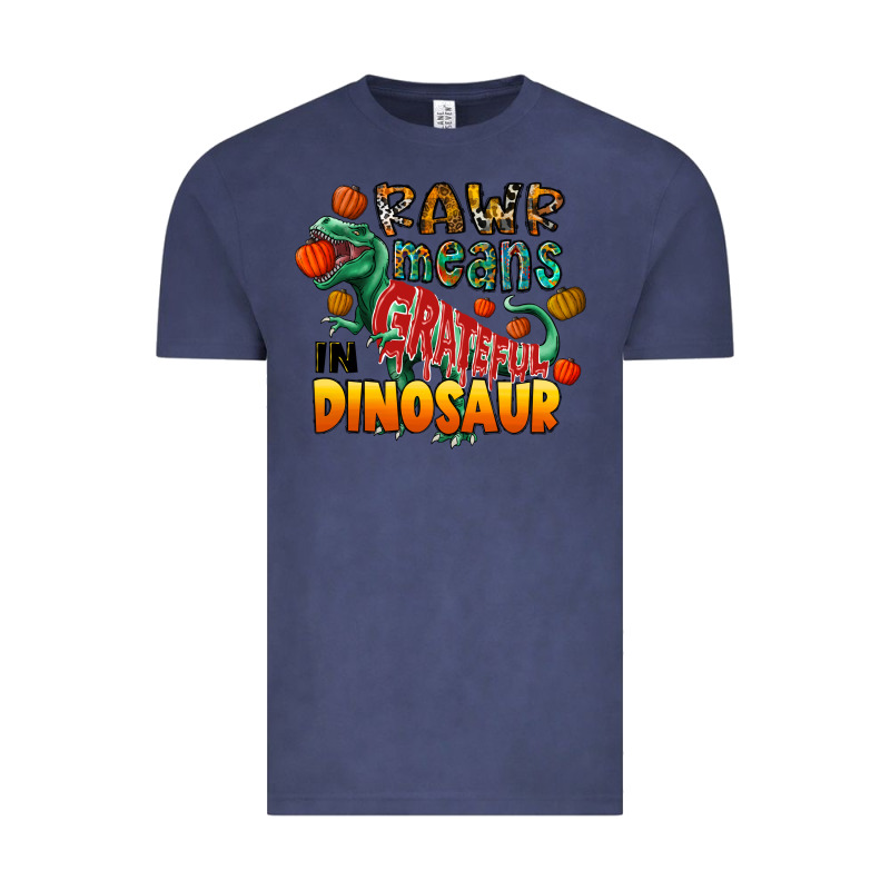 Rawr Means Grateful In Dinosaur Vintage Tee by CowhideDigitalArt | Teevron
