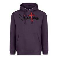 Plum valentine cross glitter Heavyweight Hoodie - MaliasSmallBusiness
