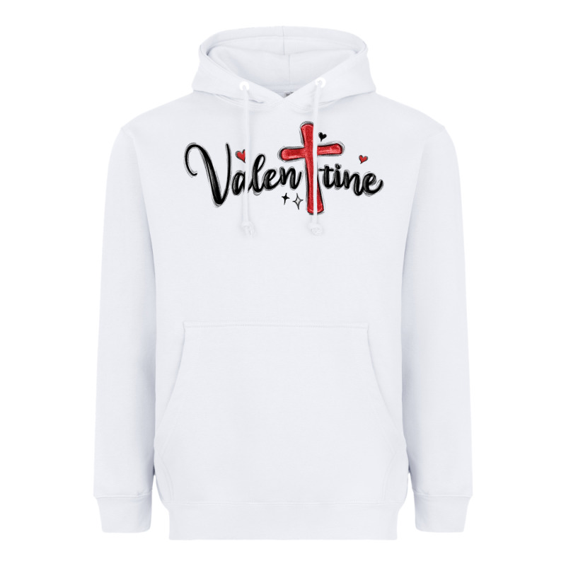 Valentine Cross Glitter Heavyweight Hoodie by MaliasSmallBusiness | Teevron