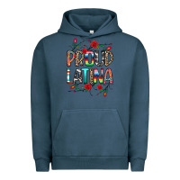 Pigment Midnight Navy Proud Latina Urban Hoodie - texasbilliewilder