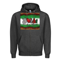 Charcoal Heather Peace Love Christmas Trees Zipper Hoodie - Jasminsmagicworld