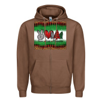 Chestnut Peace Love Christmas Trees Zipper Hoodie - Jasminsmagicworld