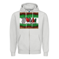 Dove Grey Peace Love Christmas Trees Zipper Hoodie - Jasminsmagicworld