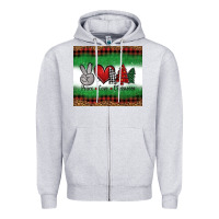 Heather Grey Peace Love Christmas Trees Zipper Hoodie - Jasminsmagicworld