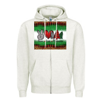 Oatmeal Heather Peace Love Christmas Trees Zipper Hoodie - Jasminsmagicworld