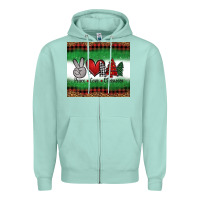 Seafoam Peace Love Christmas Trees Zipper Hoodie - Jasminsmagicworld