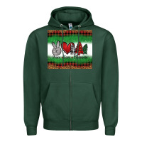 Sports Green Peace Love Christmas Trees Zipper Hoodie - Jasminsmagicworld