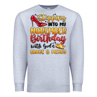 Heather Grey stepping into my november birthday Premium Sweatshirt - MaliasSmallBusiness