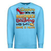 Ocean Blue stepping into my november birthday Premium Sweatshirt - MaliasSmallBusiness