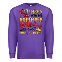 Purple stepping into my november birthday Premium Sweatshirt - MaliasSmallBusiness