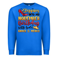 True Royal stepping into my november birthday Premium Sweatshirt - MaliasSmallBusiness