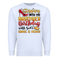 White stepping into my november birthday Premium Sweatshirt - MaliasSmallBusiness