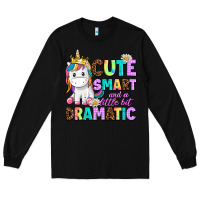 Black cute smart and a little bit dramatic unicorn Long Sleeve Tee - AdoDesignShop
