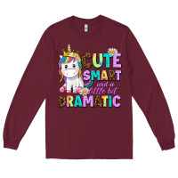 Burgundy cute smart and a little bit dramatic unicorn Long Sleeve Tee - AdoDesignShop