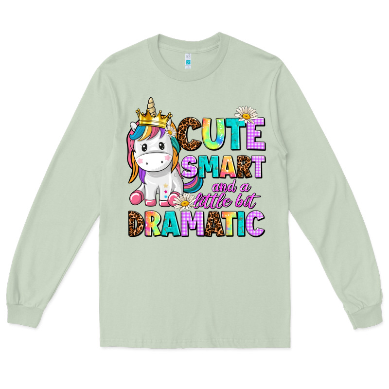 Cute Smart And A Little Bit Dramatic Unicorn Long Sleeve Tee by AdoDesignShop | Teevron