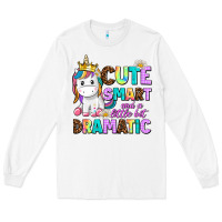 White cute smart and a little bit dramatic unicorn Long Sleeve Tee - AdoDesignShop