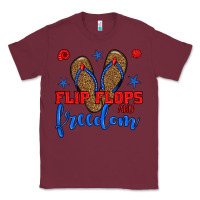 Burgundy flip flops and freedom Classic Tee - BundleAndBundleShop