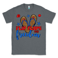 Charcoal Heather flip flops and freedom Classic Tee - BundleAndBundleShop