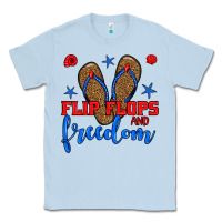 Dusty Blue flip flops and freedom Classic Tee - BundleAndBundleShop