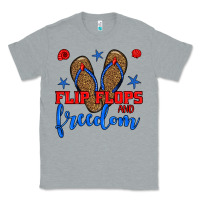 Heather Grey flip flops and freedom Classic Tee - BundleAndBundleShop