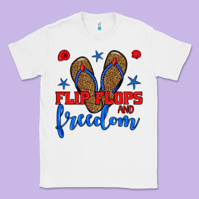 Flip Flops And Freedom Classic Tee Designed By Bundleandbundleshop