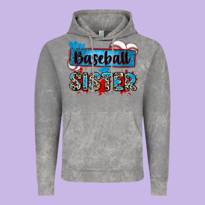 Baseball Sister With Leopard Vintage Hoodie Designed By Zillion Design Studio